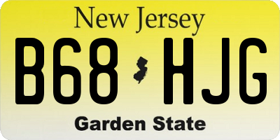 NJ license plate B68HJG