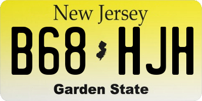 NJ license plate B68HJH