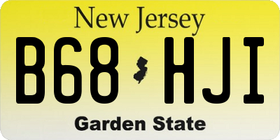 NJ license plate B68HJI
