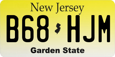 NJ license plate B68HJM