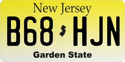 NJ license plate B68HJN