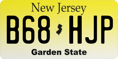NJ license plate B68HJP