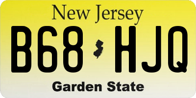 NJ license plate B68HJQ