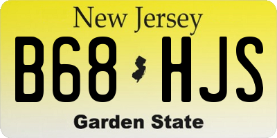 NJ license plate B68HJS