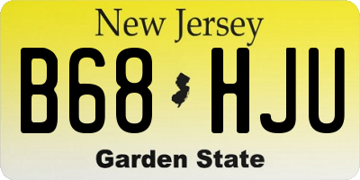 NJ license plate B68HJU