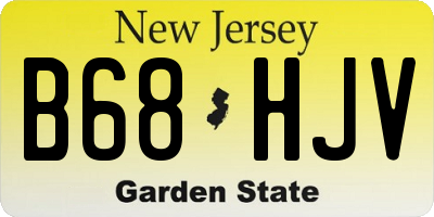 NJ license plate B68HJV