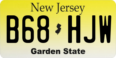 NJ license plate B68HJW