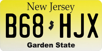 NJ license plate B68HJX