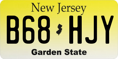 NJ license plate B68HJY