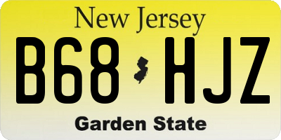 NJ license plate B68HJZ