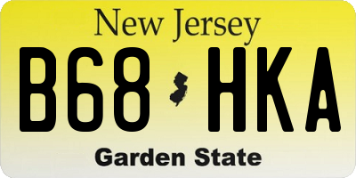NJ license plate B68HKA