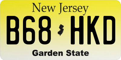 NJ license plate B68HKD