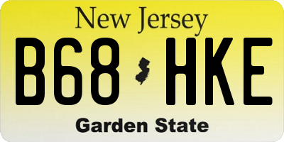NJ license plate B68HKE