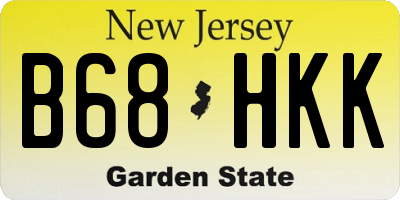 NJ license plate B68HKK