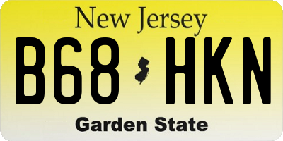 NJ license plate B68HKN