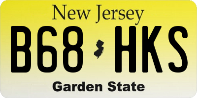 NJ license plate B68HKS