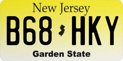 NJ license plate B68HKY