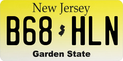 NJ license plate B68HLN