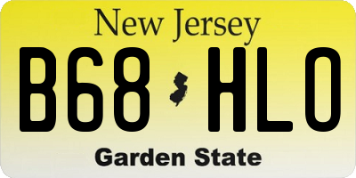 NJ license plate B68HLO