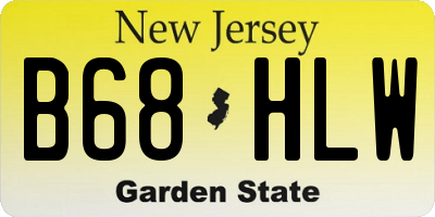 NJ license plate B68HLW