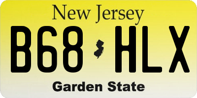 NJ license plate B68HLX