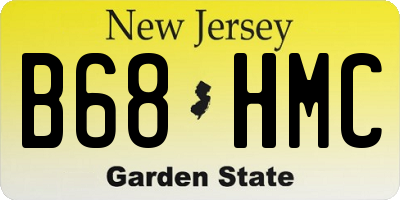NJ license plate B68HMC