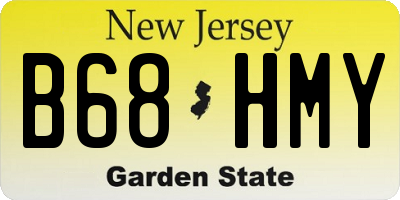 NJ license plate B68HMY
