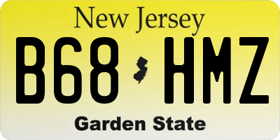 NJ license plate B68HMZ