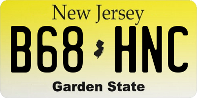 NJ license plate B68HNC