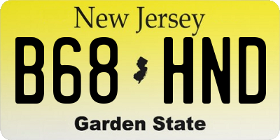 NJ license plate B68HND