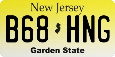 NJ license plate B68HNG