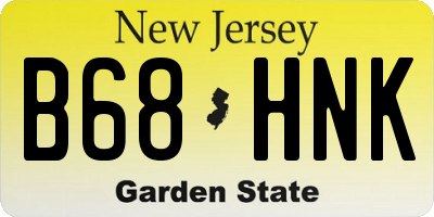 NJ license plate B68HNK