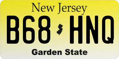 NJ license plate B68HNQ