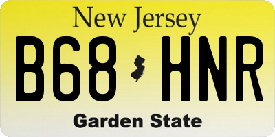 NJ license plate B68HNR