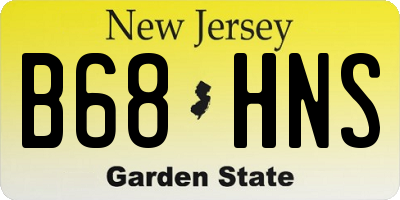 NJ license plate B68HNS