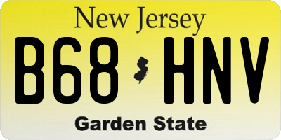 NJ license plate B68HNV