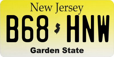 NJ license plate B68HNW