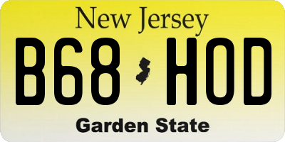 NJ license plate B68HOD