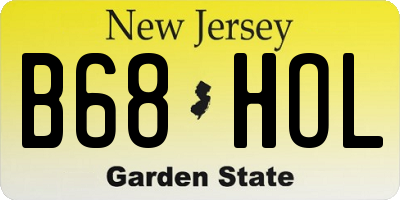 NJ license plate B68HOL