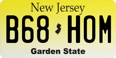 NJ license plate B68HOM