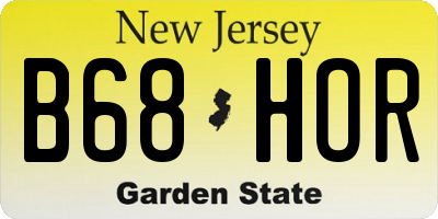 NJ license plate B68HOR