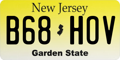 NJ license plate B68HOV