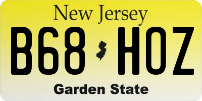 NJ license plate B68HOZ