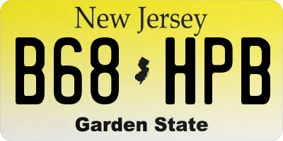 NJ license plate B68HPB