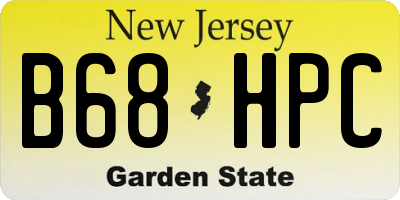 NJ license plate B68HPC