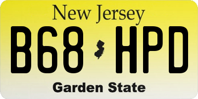 NJ license plate B68HPD