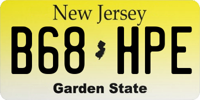 NJ license plate B68HPE
