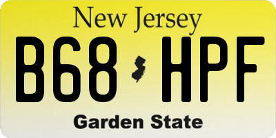 NJ license plate B68HPF