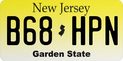 NJ license plate B68HPN