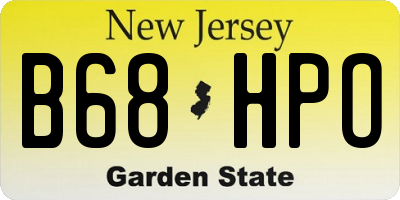 NJ license plate B68HPO